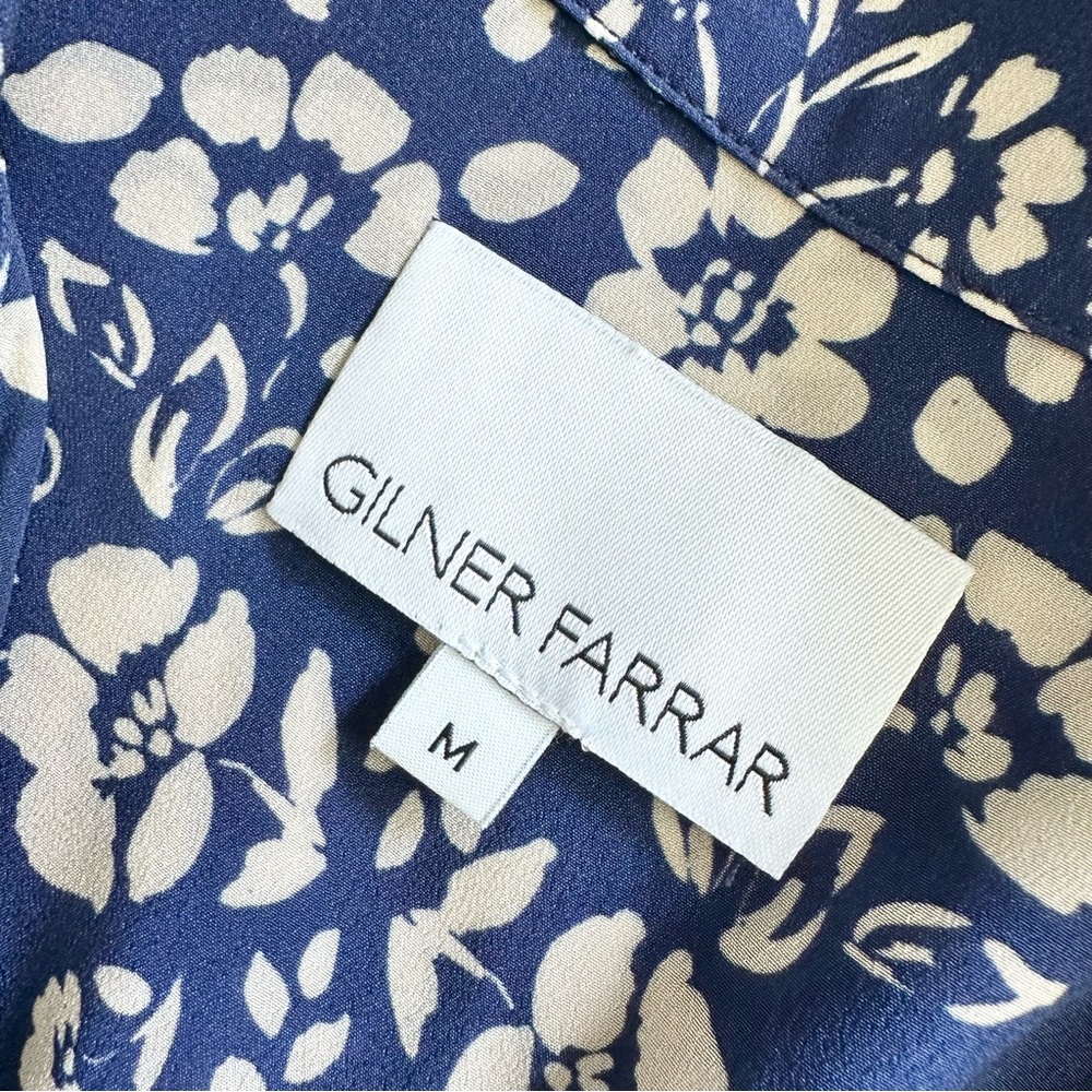 Gliner Farrar Florence Mystic Meadow Blouse in Blue Size Medium - Picture 8 of 10